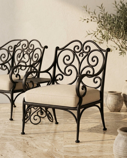 Pack de 2 fauteuils en fer forgé sur mesure — Mon Siège Personnalisé