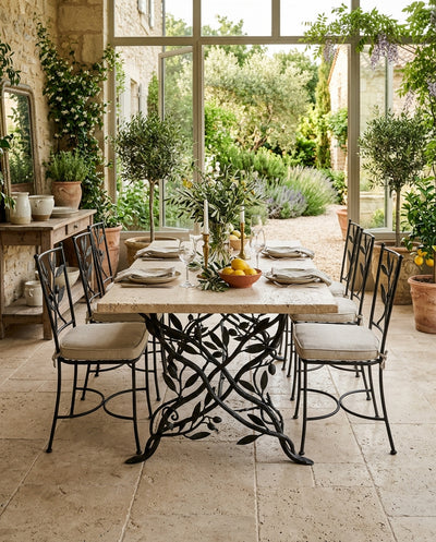 Table de repas Botanica — fer forgé végétal